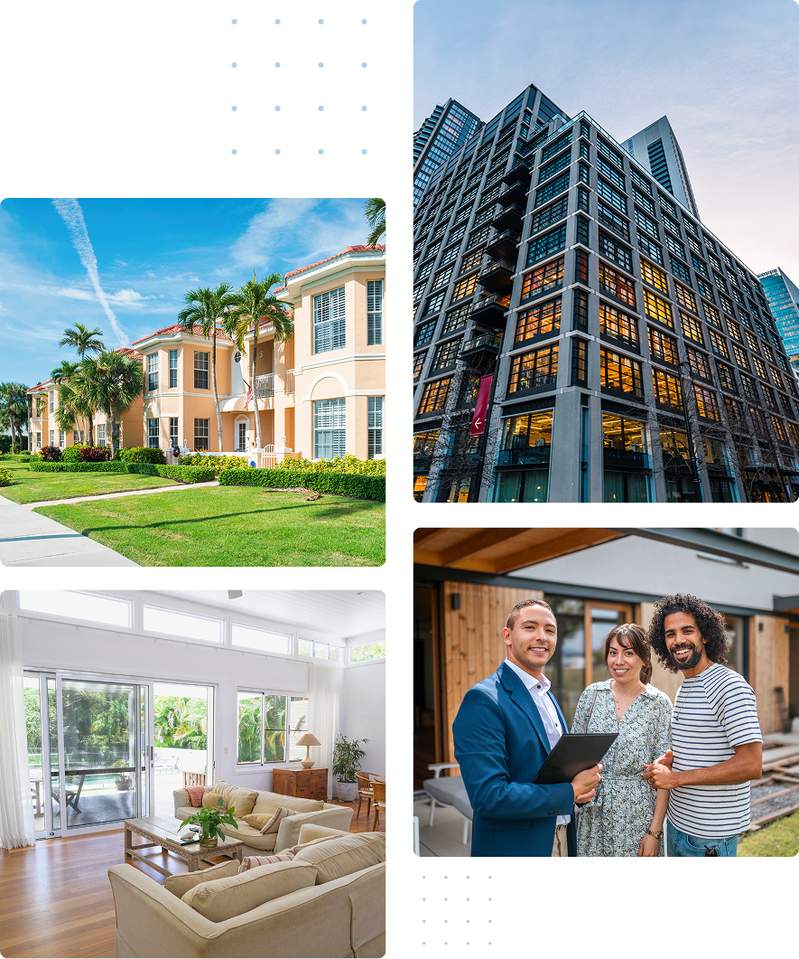Real estate agent with clients
